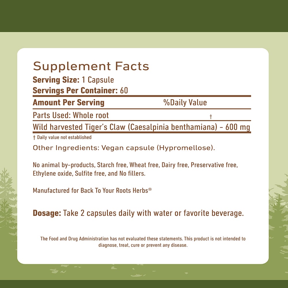 Caesalpinia Benthamiana Capsules Back To Your Roots Herbs Caesalpinia Benthamiana Capsules supplement facts - caesalpinia benthamiana 600mg