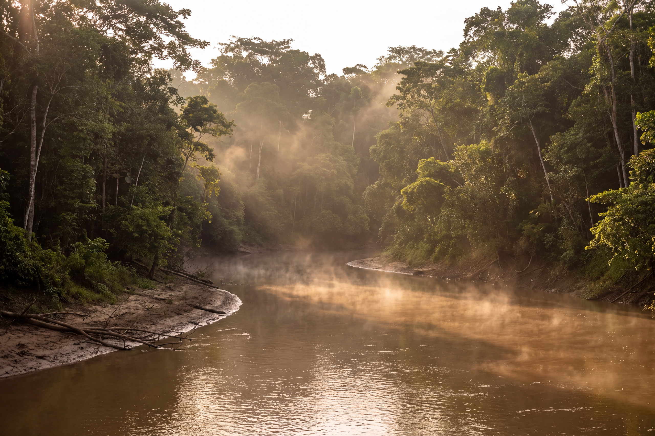 Amazon tributary and rainforest in the Loreto Region of Peru where jergon sacha is wildcrafted